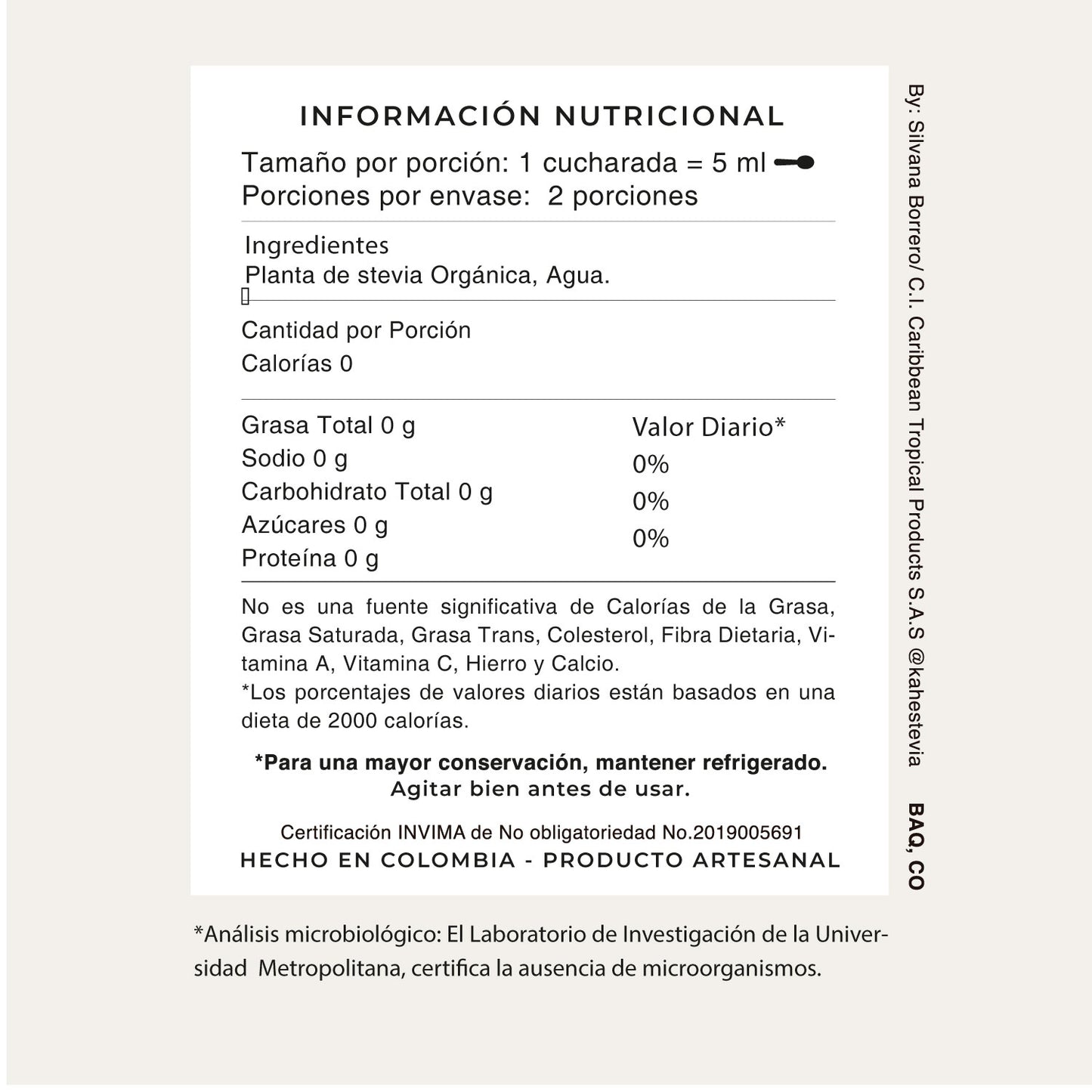 Stevia líquida botella 10ml