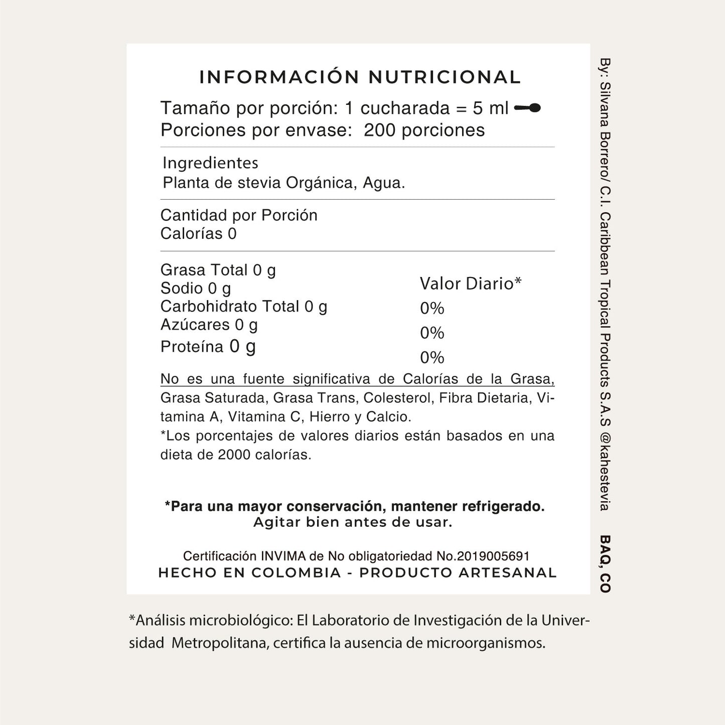 Stevia Líquida Botella 1000ml